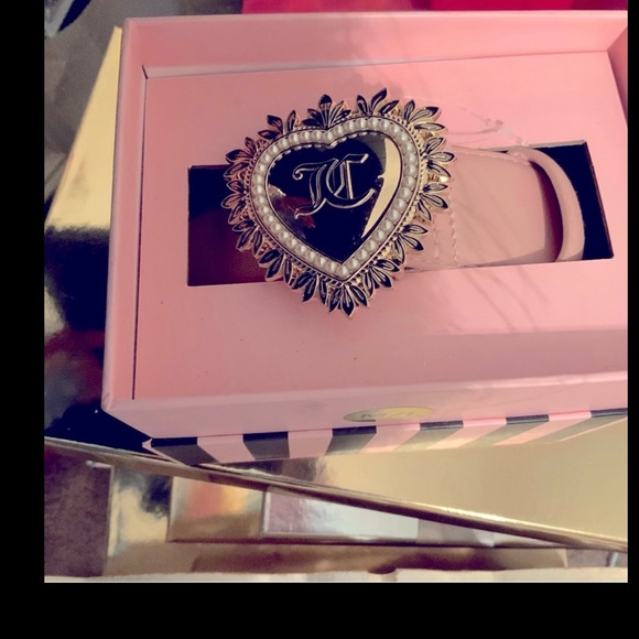 Juicy Couture Accessories - Juicy Couture Pink Belt with Heart Buckle